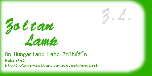 zoltan lamp business card